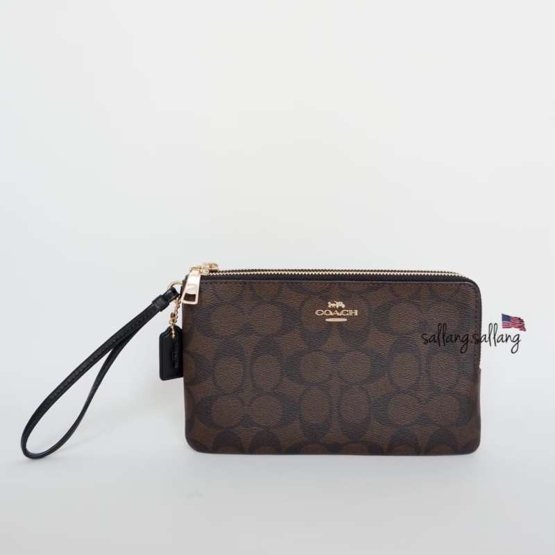 Jual COACH DOUBLE ZIP WALLET IN SIGNATURE CANVAS F16109 di