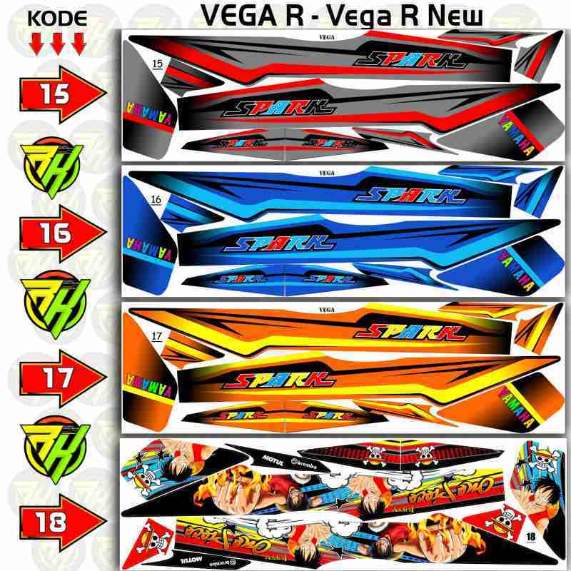 Jual Yamaha Vega R Series Striping Stiker Decal Custom Variasi Terbaru Juni 2021 Blibli