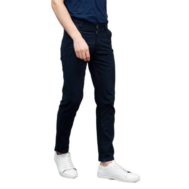 navy blue chino pants bahan stretch 