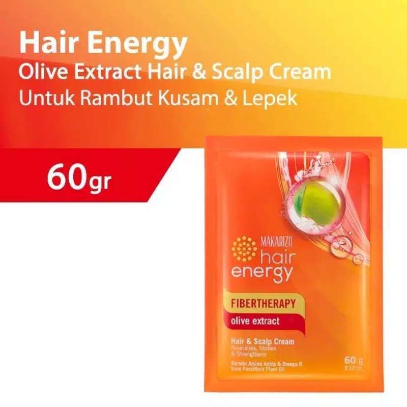 Jual Makarizo Hair Energy Hair Scalp Creambath Fibertherapy Olive Extract 60 Ml Terbaru Juli 2021 Blibli