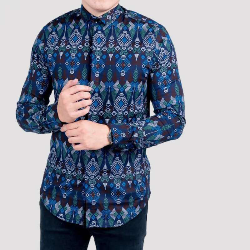 Jual Kemeja Batik Pria Lengan Panjang Slimfit Batik Pria Slim Fit Baju Batik Pria Lengan Panjang Terbaru September 2021 harga murah - kualitas terjamin | Blibli