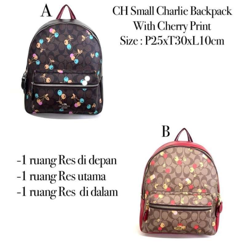 cherry print backpack
