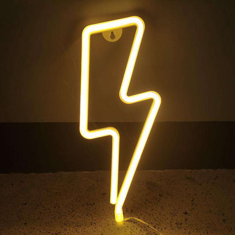 Details about   Lightning Neon Signs USB LED Night Light Wall Art Lights White 
