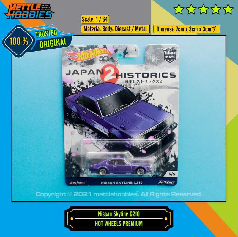 Jual Hot Wheels Premium Car Culture Japan Historic 2 Nissan Skyline C210 Diecast Miniatur Replika Mobil 1 64 Murah Mei 2021 Blibli