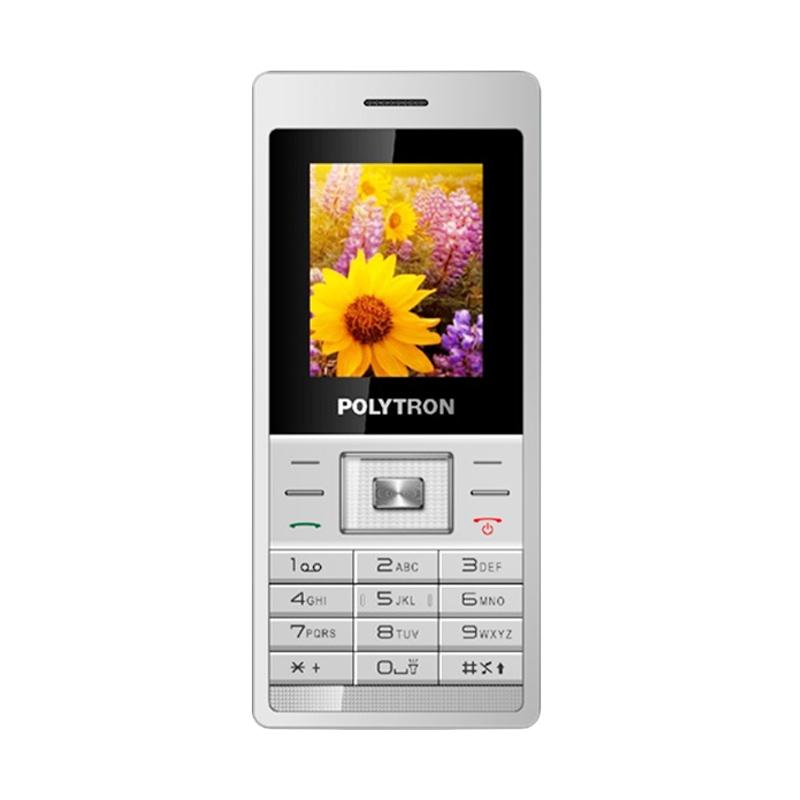 Polytron C203 Handphone - White Red [Candybar/ Dual SIM]