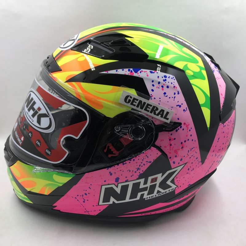 Helm NHK RX9 Motif Karel Winter Black Pink Double Visor Full Face