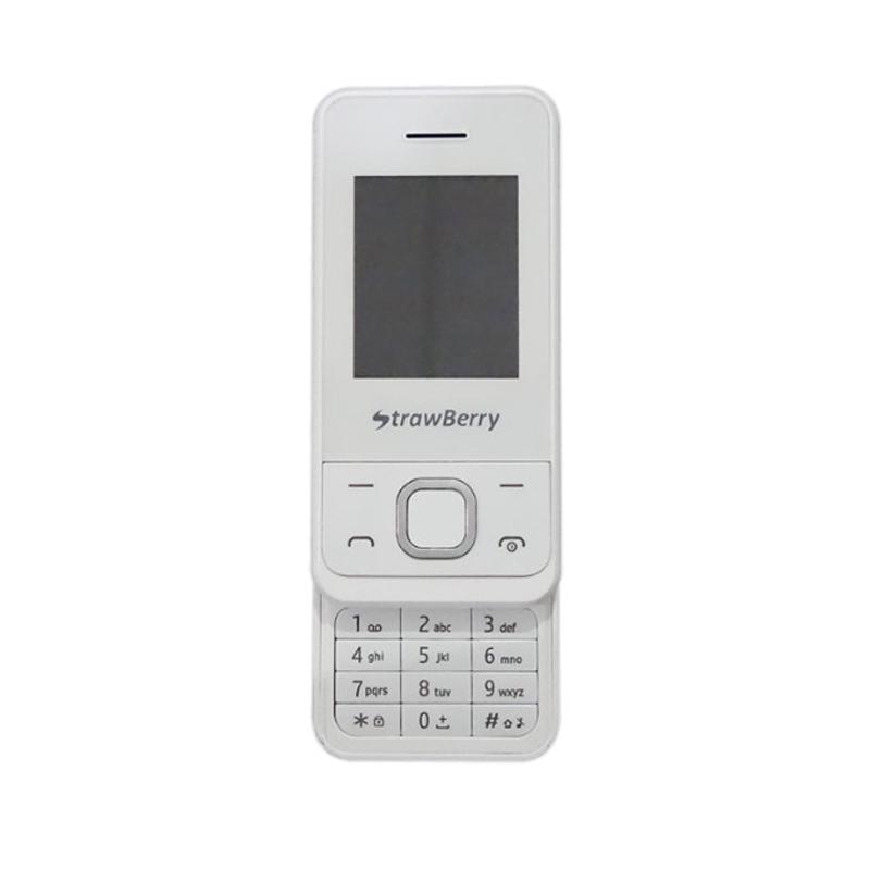Strawberry ST6 Slider Handphone - White [Dual SIM]