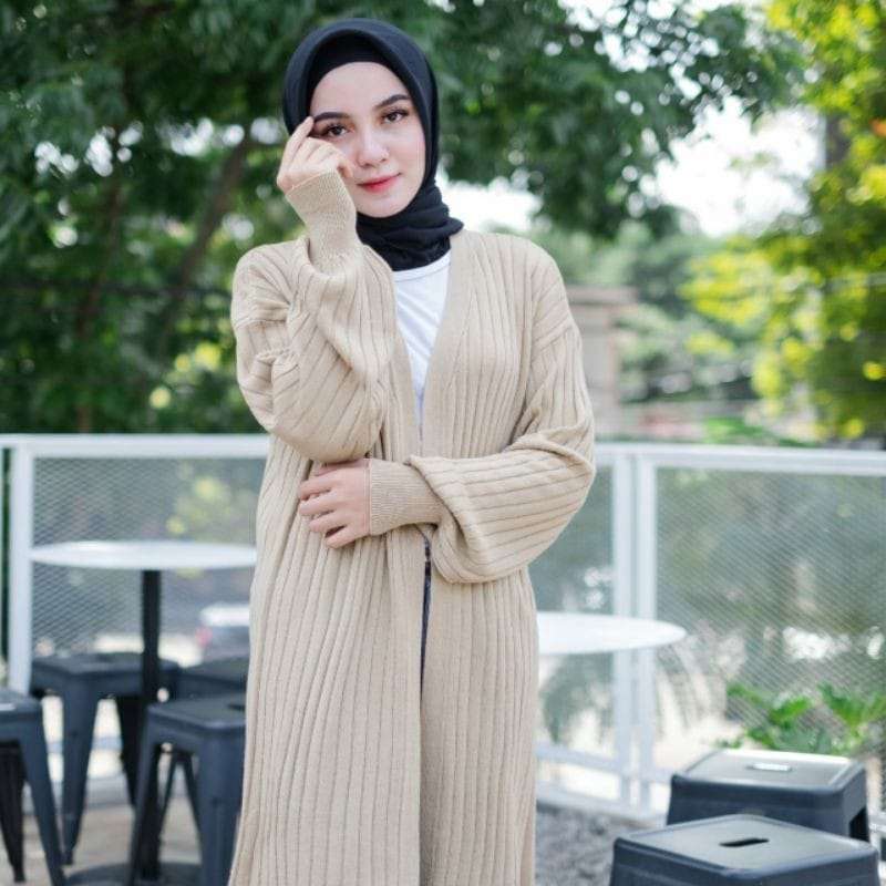 Jual Cardigan Wanita Rajut Halus Long 