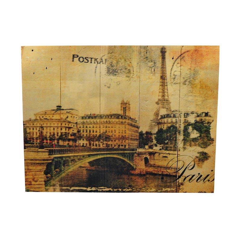 Jual Poster Kayu Papan Quote Post Card Paris 40 X 30 Cm Murah