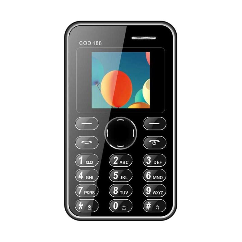 Brandcode B188 Cardphone Handphone - Hitam [Seukuran Kartu ATM]