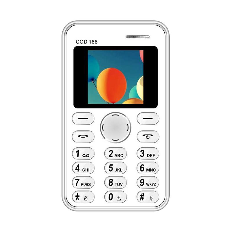 Brandcode B188 Cardphone Handphone - Putih [Seukuran Kartu ATM]