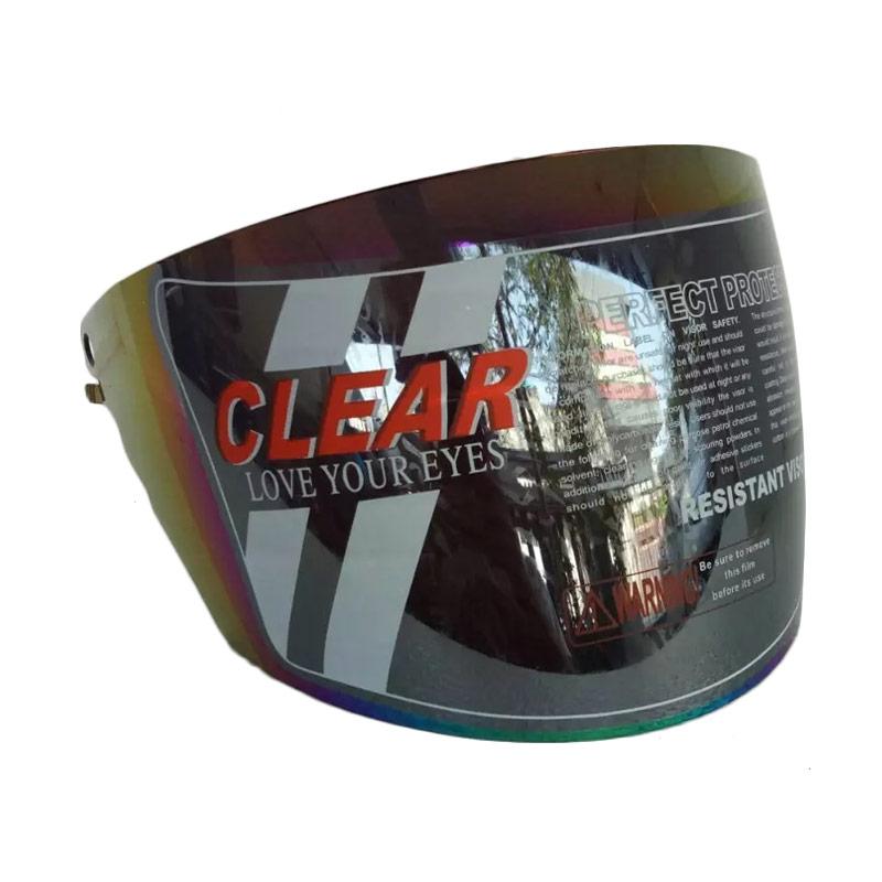 Jual Clear Visor Kaca Helm For Hiu Or Bmc Hitam Pelangi Di