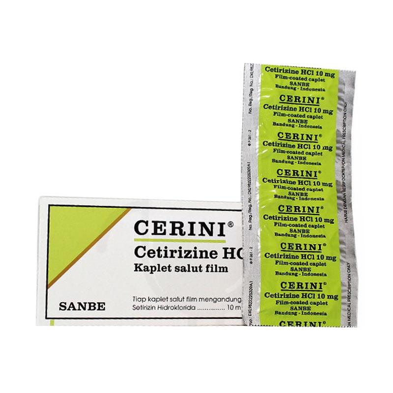 Jual Cerini Kaplet 10 Mg Obat Gatal 10 Tablet Strip Murah Maret