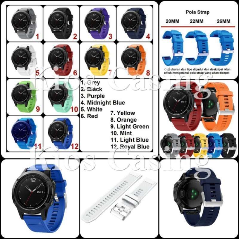 Promo Promo Tali Jam Strap Silikon Garmin Fenix 3 5X Plus 6X Pro 26 MM 26MM  Band - Midnight Blue Murah di Seller merkujip - Kota Jakarta Timur, DKI  Jakarta | Blibli