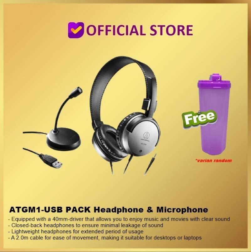 Jual Audio Technica ATGM1 USB PACK Headphone Microphone for WFH