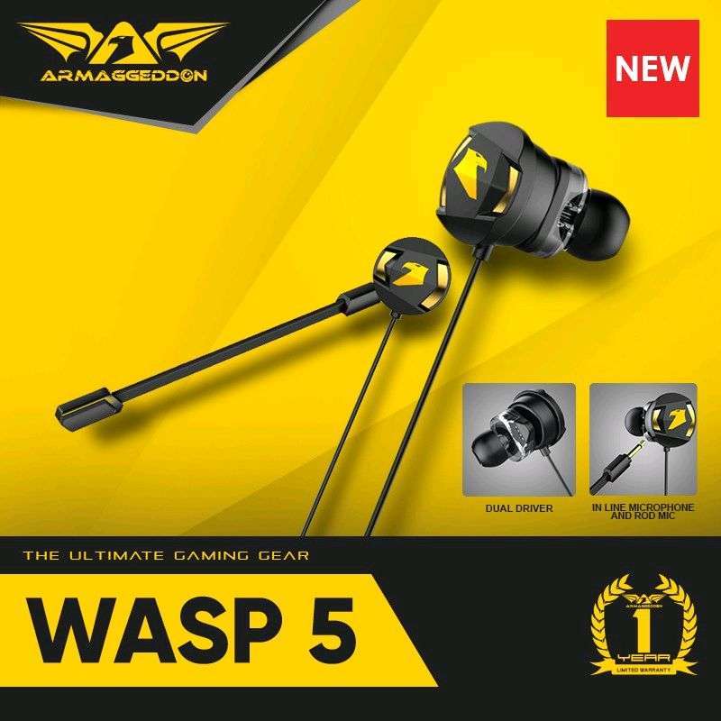 Armageddon earphone gaming WASP 5 original