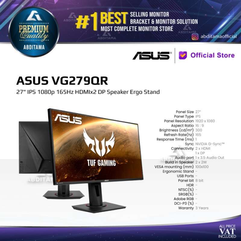 Jual Monitor LED ASUS VG279QR 27 IPS 