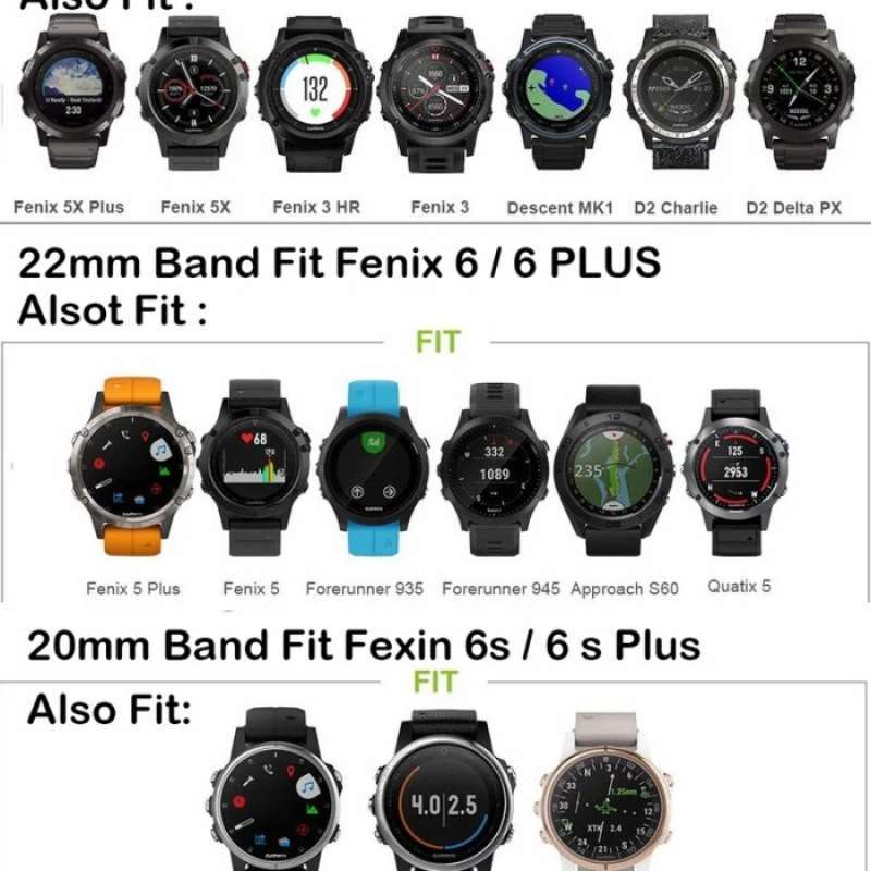 STRAP STAINLESS STEEL GARMIN FENIX 5 6 