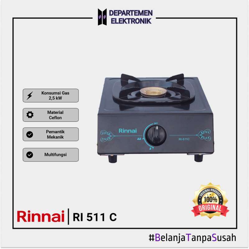Jual Rinnai RI 511C Kompor Gas [1 Tungku] di Seller Departemen Elektronik  Official Store - Departemen Elektronik | Blibli