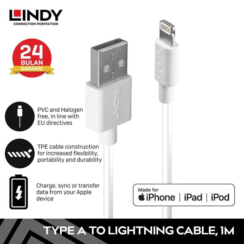 Jual Lindy 31326 Kabel Mfi Apple USB To Lightning Pin iPhone