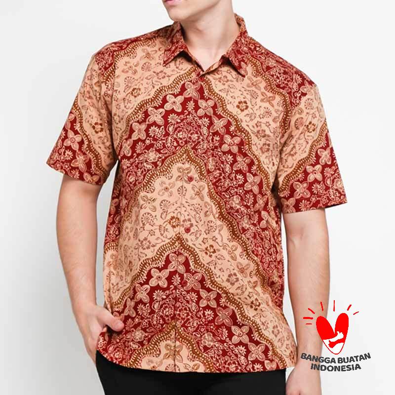 Jual Tobal Batik Pekalongan Ss Short Slave Adl 7 Atasan Pria Merah Size L Online November 2020 Blibli Com