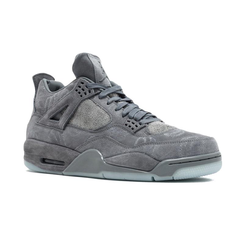 Jual Nike Air Jordan 4 Retro Kaws Sneakers Pria Grey Grey 9.5