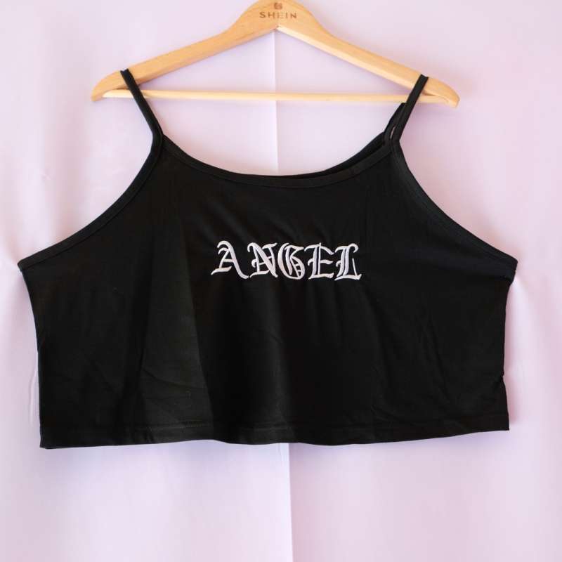 Promo SHEIN Angel Graphic Cropped Tank 