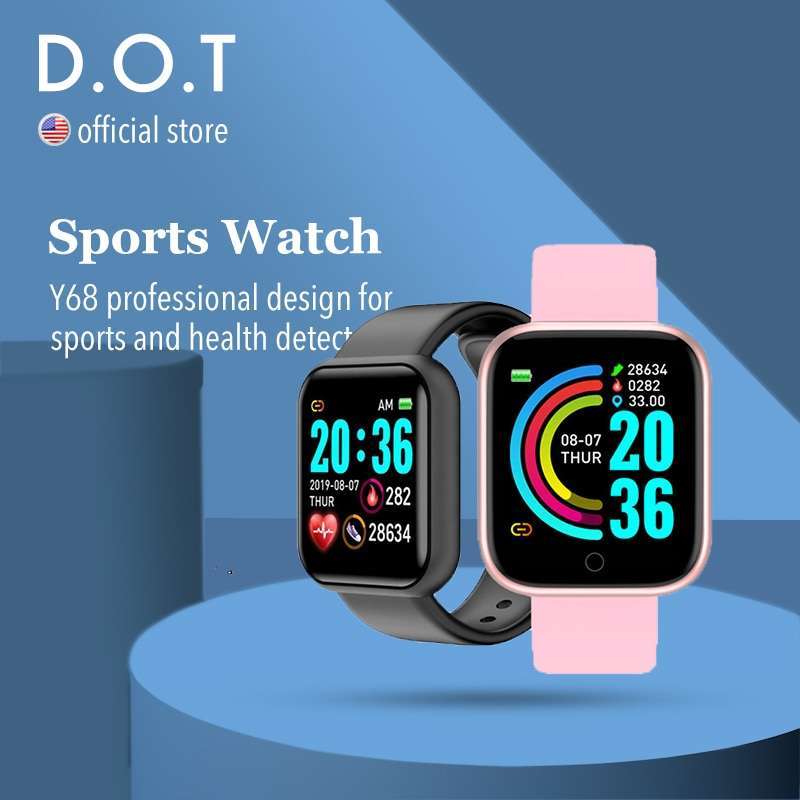 Jual D.O.T Y68 Smart Watch Life Waterproof Fitness Tracker Heart Rate  Monitor Blood Pressure Wireless D20 Smartwatch For IOS Android di Seller  Alpha Online Store - China | Blibli