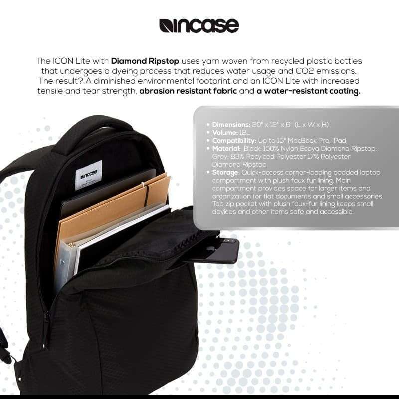 Jual Incase Backpack Icon Lite Pack Diamond Ripstop (inbp100390