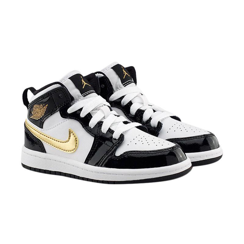 Jual NIKE Air Jordan 1 Mid Patent Gold 