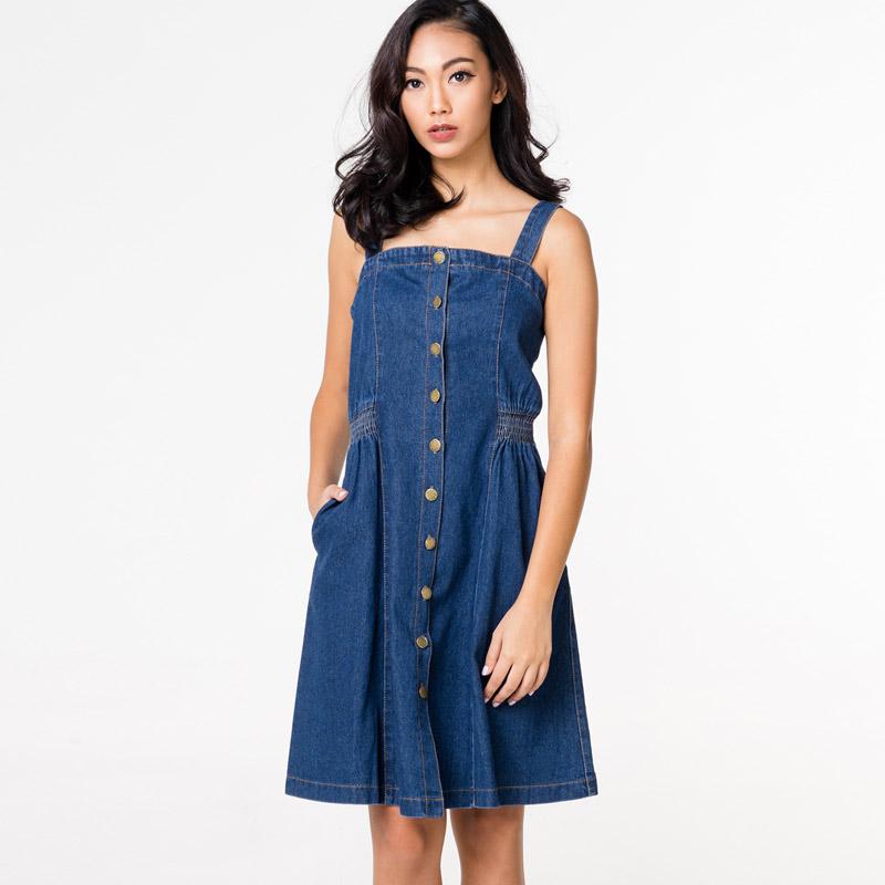 Jual ONYCHA Neal Denim Dress Wanita 