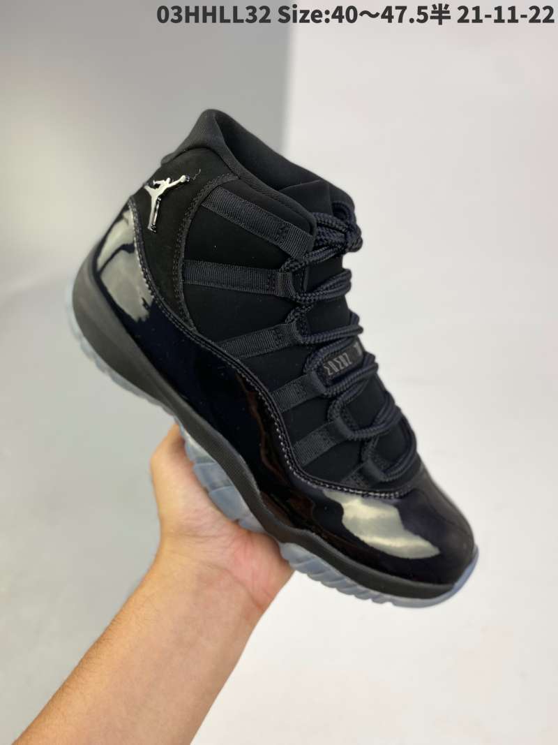 all black high top jordan 11
