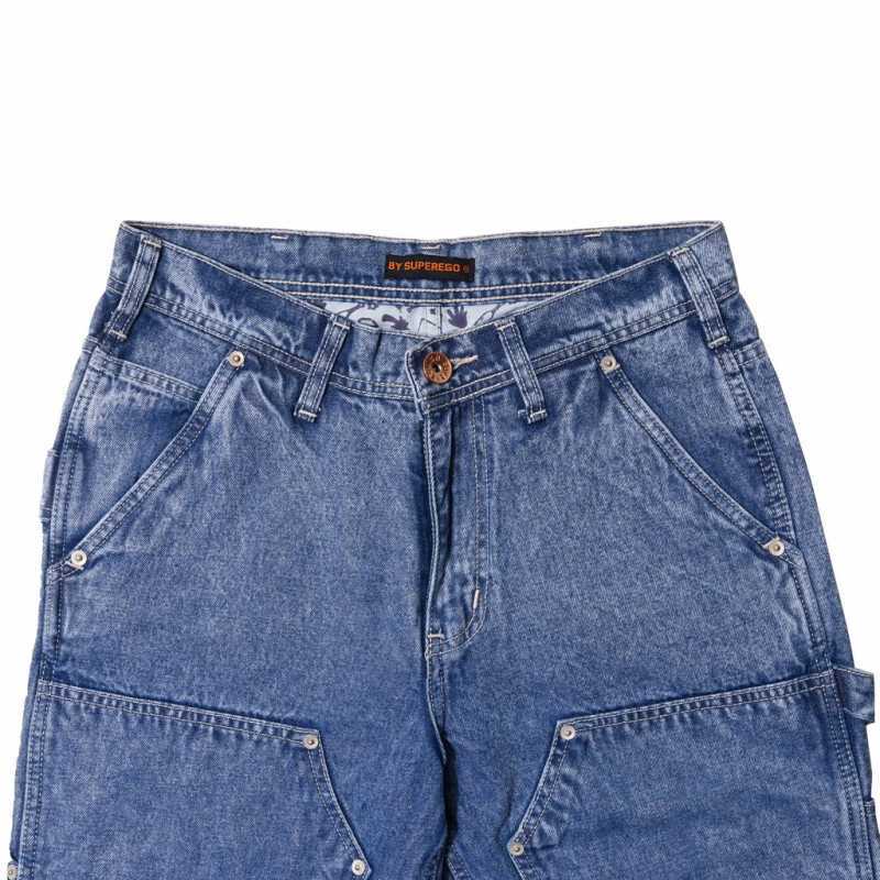 Double Knee Denim Snow Blue 