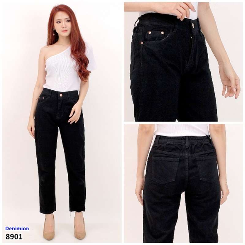 Denimion Celana Highwaist Boyfriend 