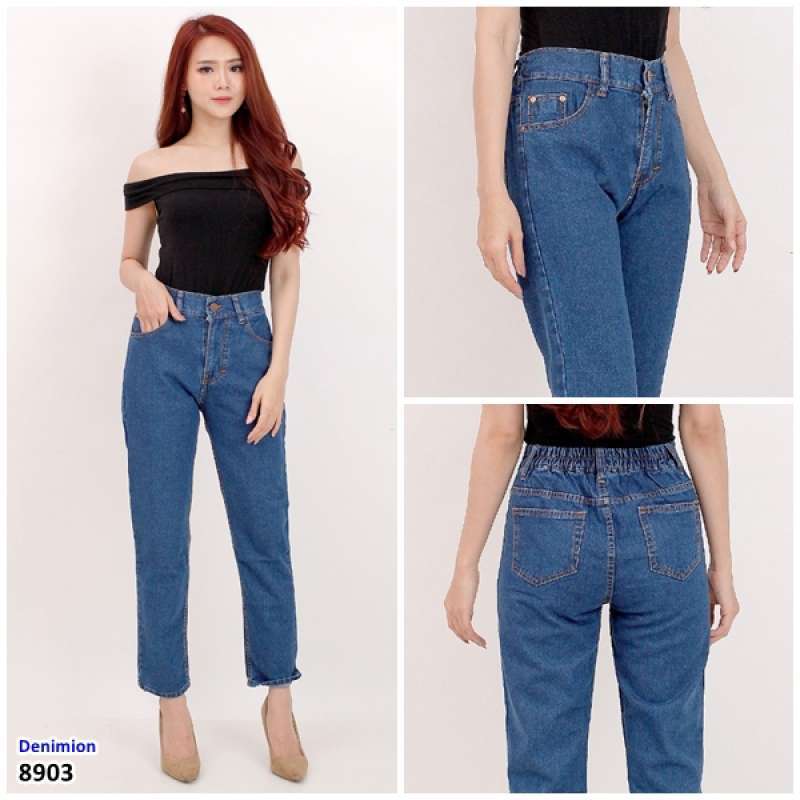 Denimion Celana Highwaist Boyfriend 