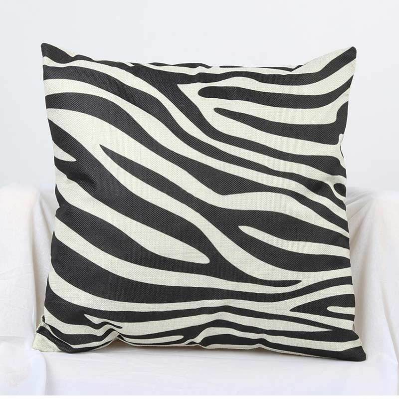 Animal Zebra Print Throw Pillow Cover Waist Cushion Cover Pillowcase Home Decor