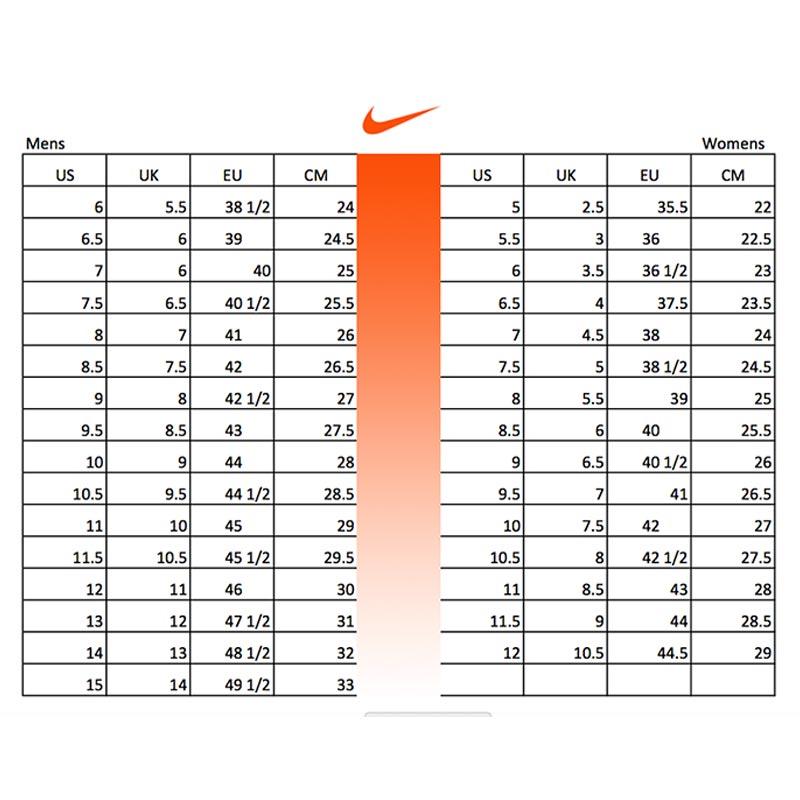 Size chart clearance air max 97