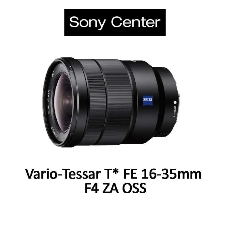 SONY CENTER CAMERA SONY FE 16-35mm F4 ZA OSS Lensa Zeiss Sony  Vario-Tessar Lensa Kamera SEL1635Z Hitam