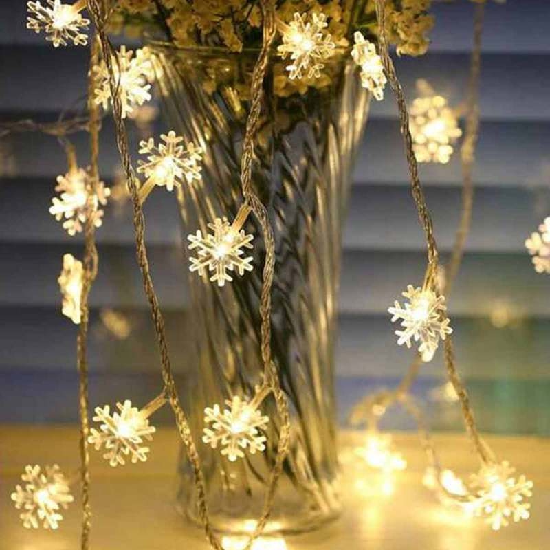 Jual Oem Hh 002 Snowflake Christmas Light Battery Dekorasi Lampu Hias 20 Led Terbaru Juli 2021 Blibli