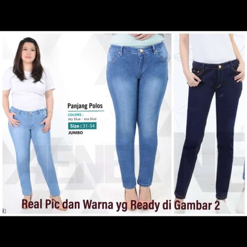 Soft Jeans Jumbo Long Pants Wanita 