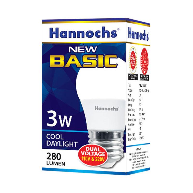 hannochs new basic lampu led 3 w cahaya putih