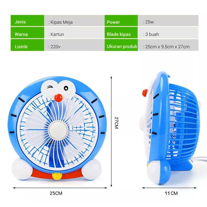 Jual Arashi Dm Fan Ar128 Motif Doraemon Kipas Angin Meja 7 Inch