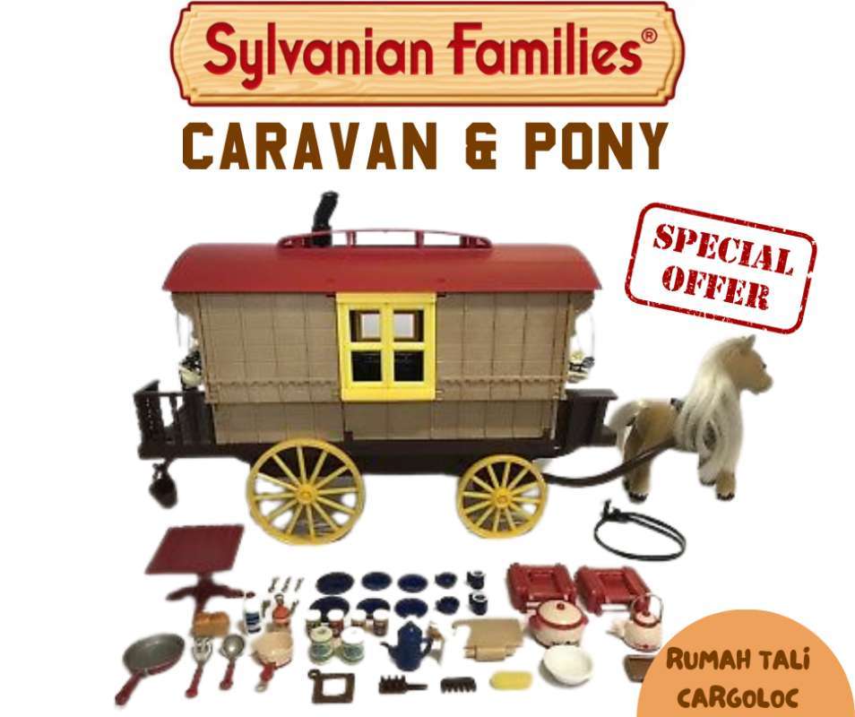 Sylvanian families caravan and pony store