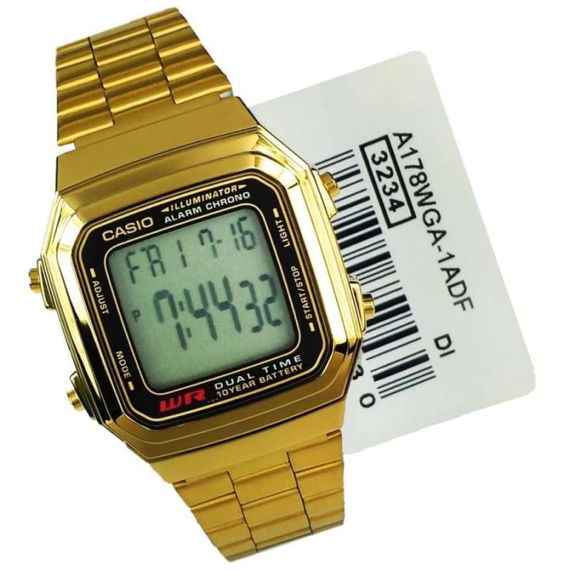 Jual Casio Digital Jam Tangan Wanita Vintage Gold A178WGA 1A