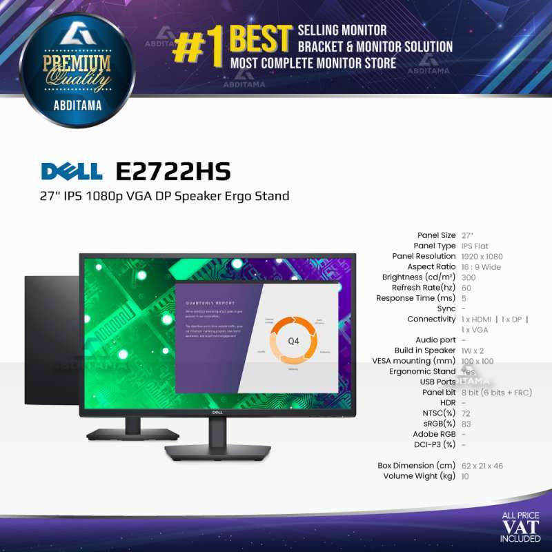 Promo Monitor DELL E2722HS 27 IPS 1080p 