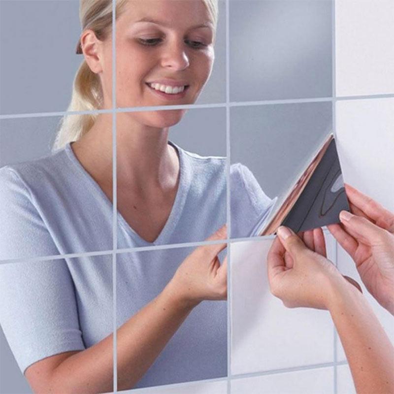 Jual H Ikea Square Mirror Wall Stickers 0 2mm Diy Self Adhesive