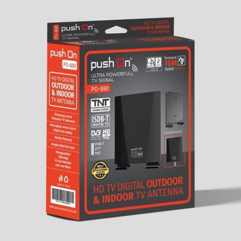 Jual Push On PO-880 HD TV Digital OUTDOOR & INDOOR TV Antena Kabel 10 meter  Online Januari 2021 | Blibli