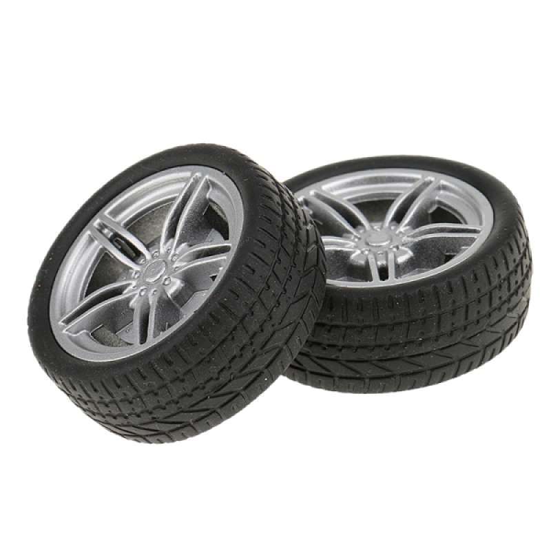 2pcs Car Tires Wheels Tyre Toy Model Rubber Wheels for Model Making 40/48mm 