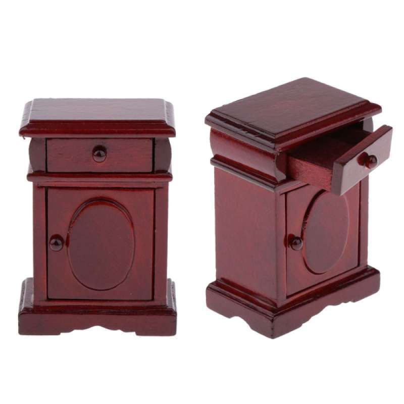 Jual 2pcs Miniature Dollhouse Miniature Nightstand Side Table With Drawer 1 12 Online Oktober 2020 Blibli Com