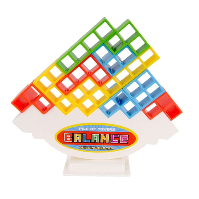 Plastic Colorful  Blocks Stacking Balance Bricks Set Educational Toy 